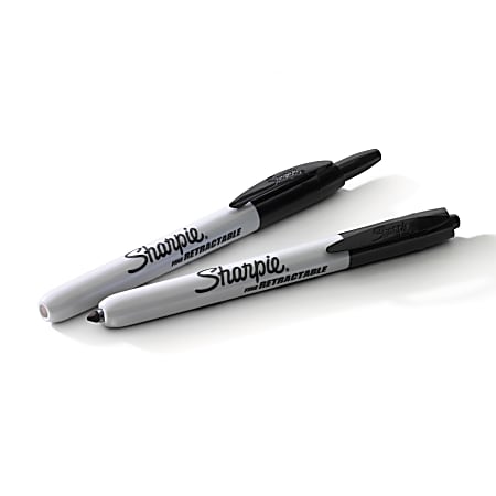 Sharpie Retractable Pens Fine Point 0.3 mm Black Barrel Black Ink Pack Of 3  - Office Depot