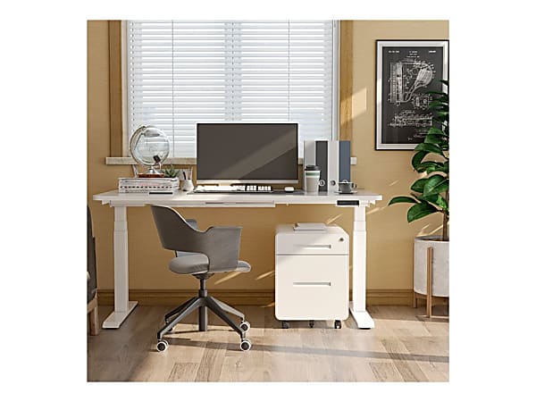 FlexiSpot E7 55 W Height Adjustable Standing Desk White