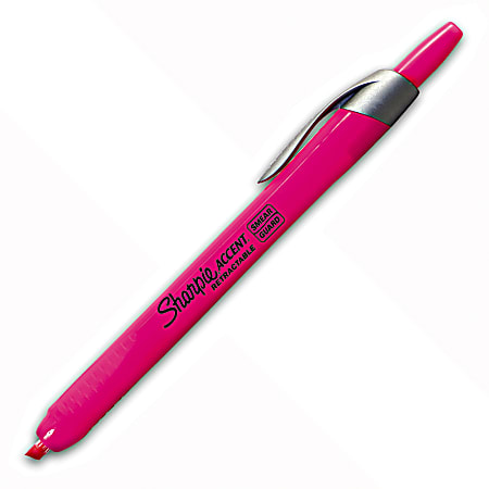 Sharpie® Accent® Retractable Highlighters, Fluorescent Pink, Pack Of 12