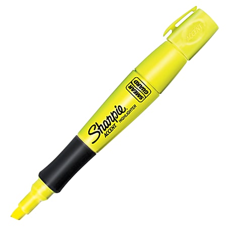 Sharpie® Accent® Grip Highlighters, Fluorescent Yellow, Box Of 12
