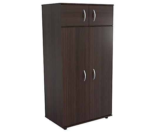 Inval 4 Door Wardrobe Armoire, Espresso-Wengue