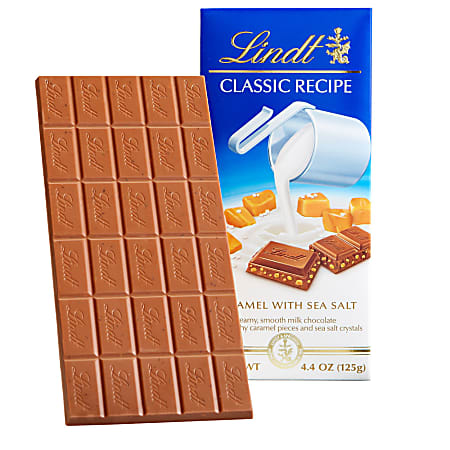 Lindt Classic Recipe Bars, Crunchy Caramel With Sea Salt, 4.4 Oz, Box Of 12