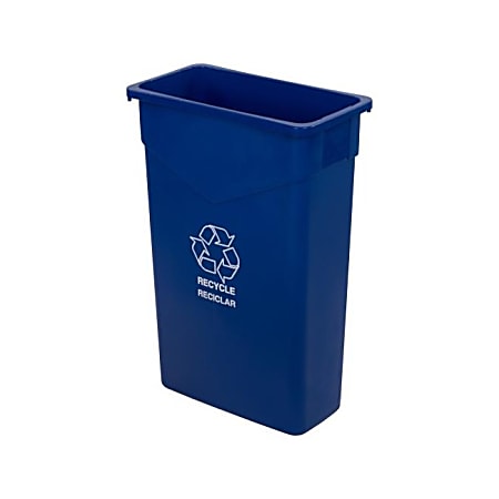 Carlisle TrimLine Recycle Can, 23 Gallons, Blue