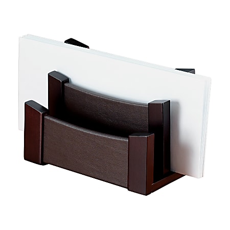 Office Depot® Brand Wood & Leather Memo Sorter, Espresso