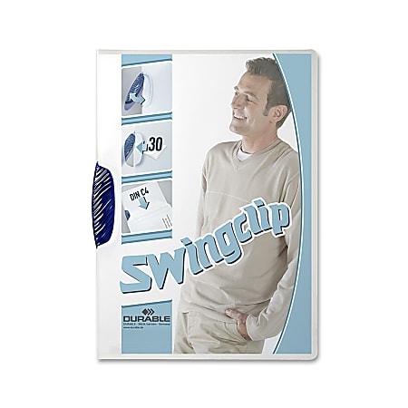 Durable Swing Clip Punchless Report Covers, 8 1/2" x 11", Clear, Pack Of 5