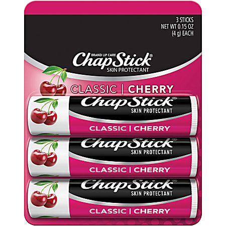 ChapStick Classic Lip Balms, Cherry, 0.15 Oz, Pack