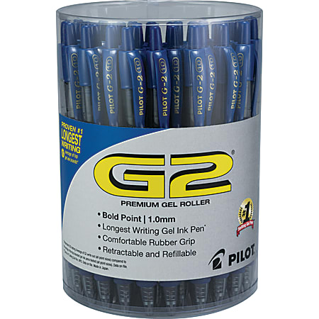 Pilot, G2 Premium Gel Roller Pens, Bold Point 1 mm, Pack of 4, Blue