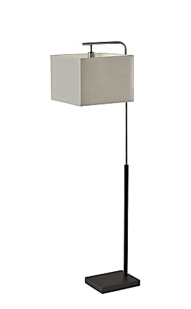 Adesso® Flora Floor Lamp, 60”H, Black/Taupe