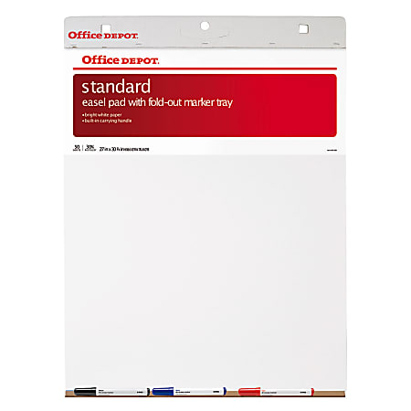 Office Depot® Brand Standard Easel Pads, 27" x 30 1/4", 50 Sheets, White, Pack Of 2