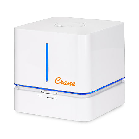 Crane Personal Travel Cool Mist 0.5 Gallon&nbsp;Humidifier, 6 3/8"H x 6 3/8"W x 6 3/16"D, Cube&nbsp;