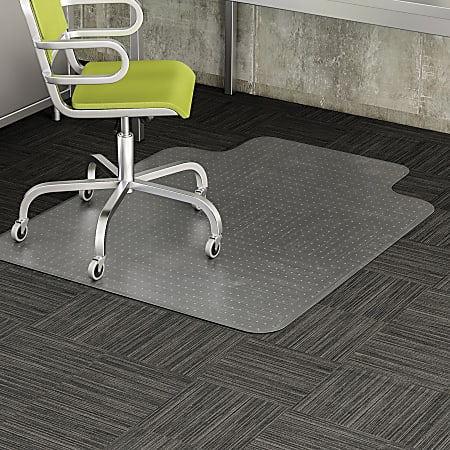Deflecto® DuraMat Chair Mat For Low-Pile Carpet, Wide Lip, 45"W x 53"D, Clear