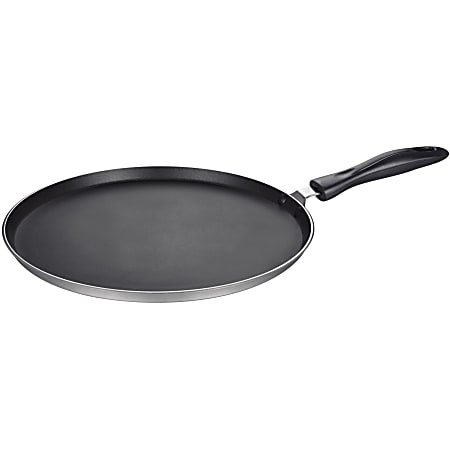 Brentwood BRG 2900 11.5 Aluminum Non Stick Round Griddle Pan Black 1 Pieces  Cooking Dishwasher Safe 19 x 11.50 x 11.50 Griddle Black Silver Polished  Aluminum Aluminum Body Round - Office Depot