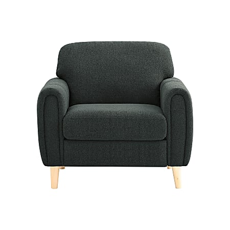 Serta Lachlan Fabric Guest Chair, Charcoal/Natural