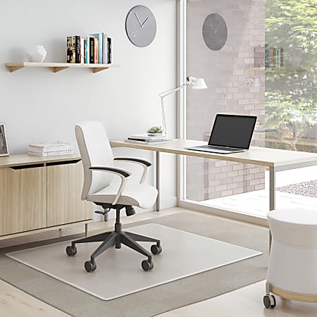 Deflecto SuperMat Medium Weight Chair Mat For Carpet, 60" x 46", Rectangle, Clear