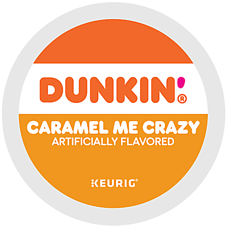 Dunkin Donuts Coffee K Cup Pods Caramel Me Crazy Medium Roast 22 Pods Per Box Set Of 4 Boxes Office Depot