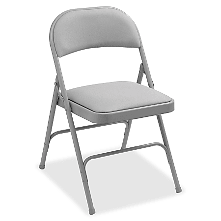 Lorell Padded Steel Folding Chairs Beige Set Of 4 Chairs Office