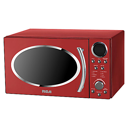 RCA 900-Watt Retro Countertop Microwave, 0.9 Cu. Ft., Red
