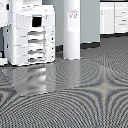 Deflecto® Glass Clear Chair Mat, For Medium Pile Carpets, 46" x 60", Clear