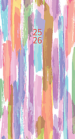 2025 Willow Creek Press 2-Year Monthly Checkbook/Calendar, 3-1/2” x 6-1/2, Painted Pastel, January 2025 To December 2026, 47064