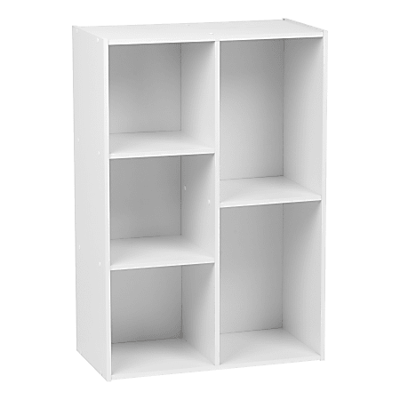 IRIS 35"H 5-Compartment Organizer Bookcase, White