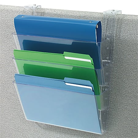 Deflect-O Stackable Wall DocuPocket®, Letter Size, Clear, Pack Of 3