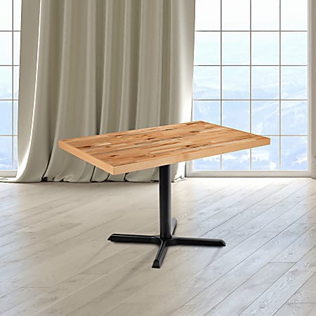 Flash Furniture Rectangle Butcher Block-Style Dining Table Top, 48", Natural