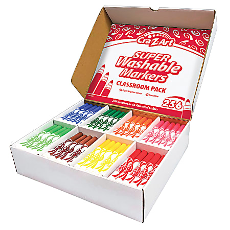 Cra-Z-Art Washable Broad Line Markers, Broad Point, Assorted Colors, Box Of 256 Markers