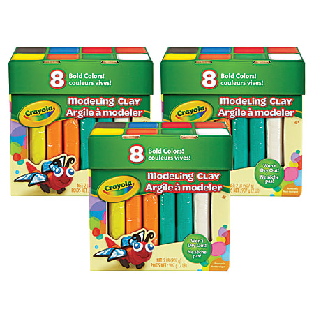 Crayola Modeling Clays 2 Lb Assorted Colors Pack Of 3 Boxes - Office Depot