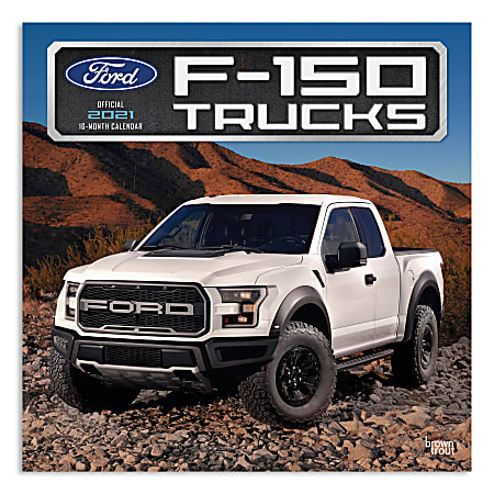 Brown Trout Auto Monthly Wall Calendar, 12" x 12", Ford F-150, January To December 2021
