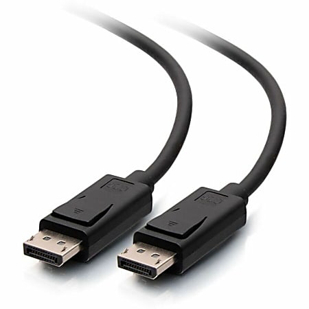 QVS DisplayPort 2.0 UltraHD 16K Cable with Latches 6 ft - Black