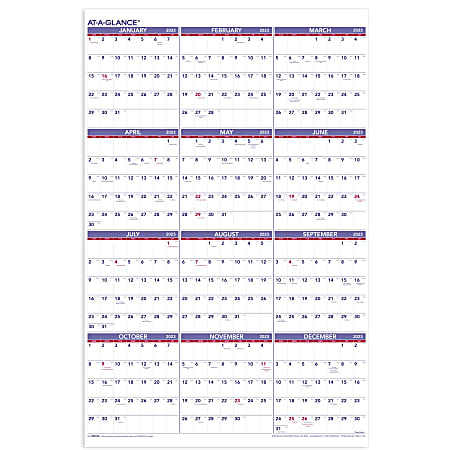 AT-A-GLANCE Yearly 2023 RY Wall Calendar, Extra Large, 24" x 36"