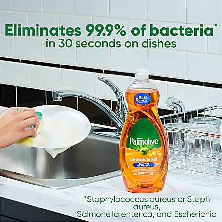 Palmolive Antibacterial Ultra Dish Soap - Concentrate - 35.2 fl oz (1.1 quart) - 9 / Carton - pH Balanced, Residue-free, Non-abrasive, Antibacterial - Orange