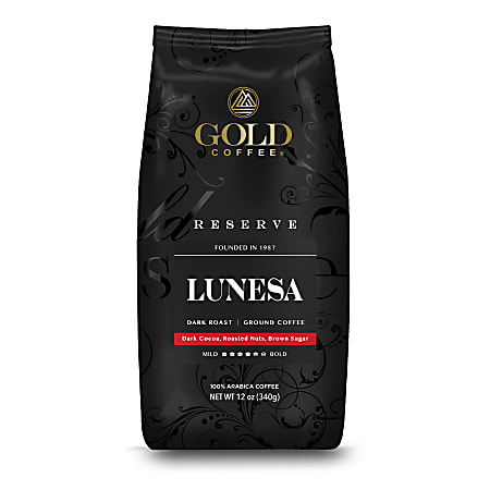 Gold Coffee Company Lunesa Blend, Ground Bean, 12 Oz, Total Qty 1