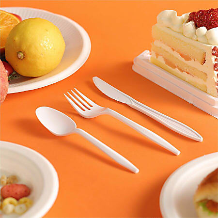 Genuine Joe Fork/Knife/Spoon Utensil Kit - 250/Carton - White Genuine Joe Fork/Knife/Spoon Utensil Kit - 250/Carton - White
