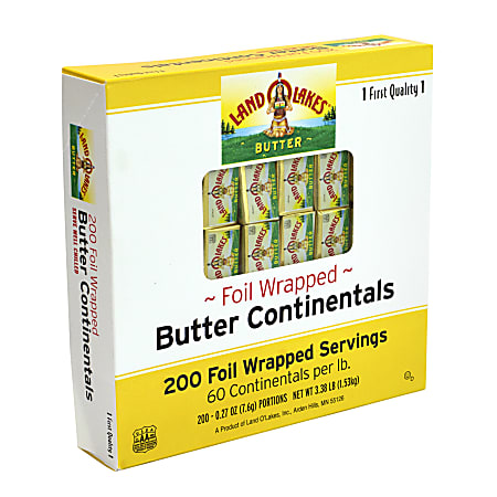 Land O'Lakes Butter Continentals, 0.27 Oz, Pack Of 200