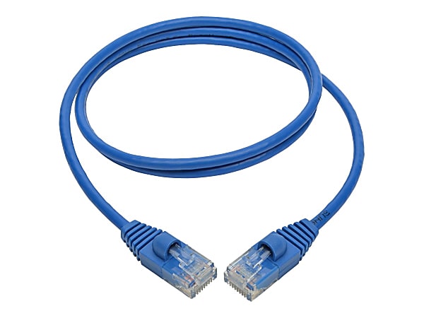 Tripp Lite Cat6a 10G Snagless Molded Slim UTP Ethernet Cable (RJ45 M/M) Blue 3 ft. (0.91 m) - Category 6a for PC, Server, Router, Printer, Patch Panel, Switch, Network Device - 1.25 GB/s - Patch Cable - 3 ft - 1 x RJ-45 Male Network