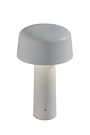 Adesso Lenny LED Cordless Indoor/Outdoor Table Lamp, 10”H, White