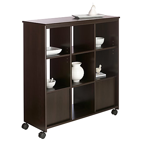 Office Depot® Brand Progressive Mobile Room Divider, 40 1/8"H x 36 7/8"W x 15 5/8"D, Cinnamon Cherry