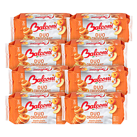 Balconi Duo Croissants, Peach/Apricot, 1.8 Oz, 6 Croissants Per Pack, Case Of 8 Packs