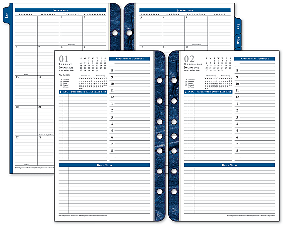 FranklinCovey® Monticello® 30% Recycled Planner Refill, 5 1/2" x 8 1/2", 1 Page Per Day, January-December 2013
