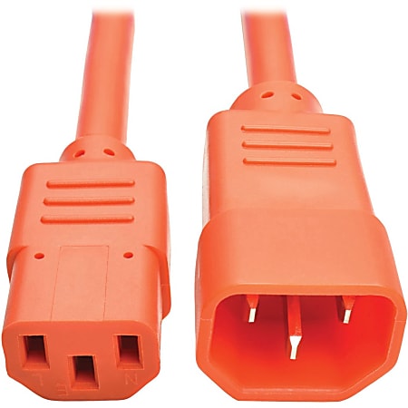 Eaton Tripp Lite Series Heavy-Duty PDU Power Cord, C13 to C14 - 15A, 250V, 14 AWG, 6 ft. (1.83 m), Orange - P005006AOR