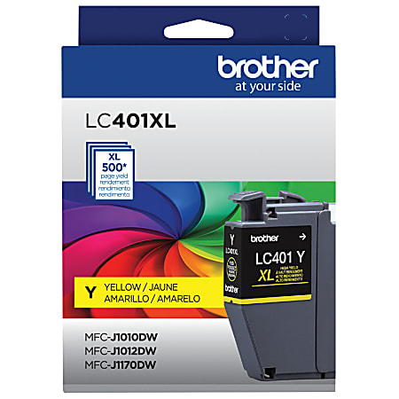 Brother® Genuine LC401XLY High-Yield Yellow Ink Cartridge