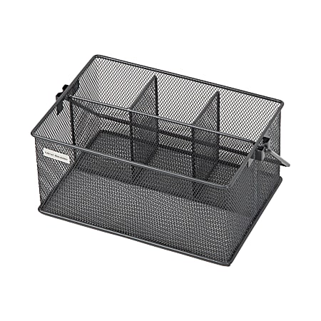 U Brands Perforated All-in-One Desktop Caddy - 4 Compartment(s) - Durable, Portable, Handle - Metal - 1 Each