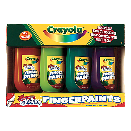 Crayola® Washable Finger Paint, 5 Oz., Assorted Colors, Pack Of 4