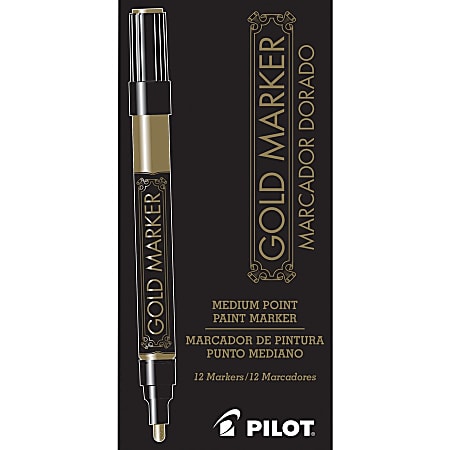Pilot Creative Permanent Markers - Medium Marker Point - 1 mm Marker Point Size - Gold - Gold Barrel - 1 Each Pilot Creative Permanent Markers - Medium Marker Point - 1 mm Marker Point Size - Gold - Gold Barrel - 1 Each