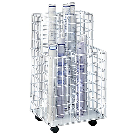 Safco® Wire Roll File, 4 Compartments, White