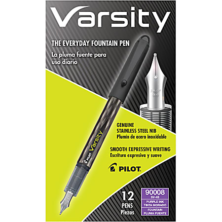 Pilot Varsity Disposable Fountain Pens, Purple Ink, Medium Point, Pack of 6  Color: Purple, Model:, Office Accessories & Supply Shop