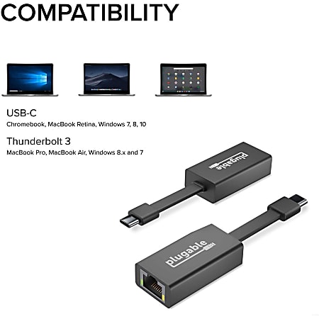 Plugable USB C to Ethernet Adapter Fast and Reliable Gigabit Speed ...