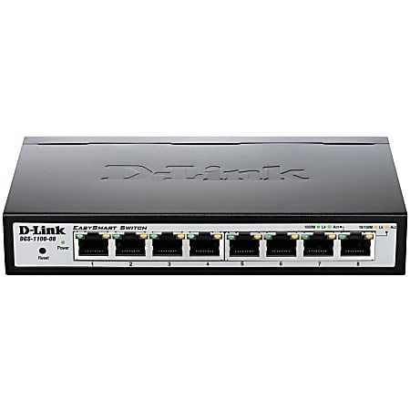 D-Link DGS-1100-08 Ethernet Switch - 8 Ports - Manageable - 10/100/1000Base-T - 2 Layer Supported - Twisted Pair - Desktop - Lifetime Limited Warranty