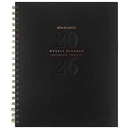 AT-A-GLANCE® Signature Lite 2026 Weekly Monthly Planner, Black, Large, 8 1/2" x 11"